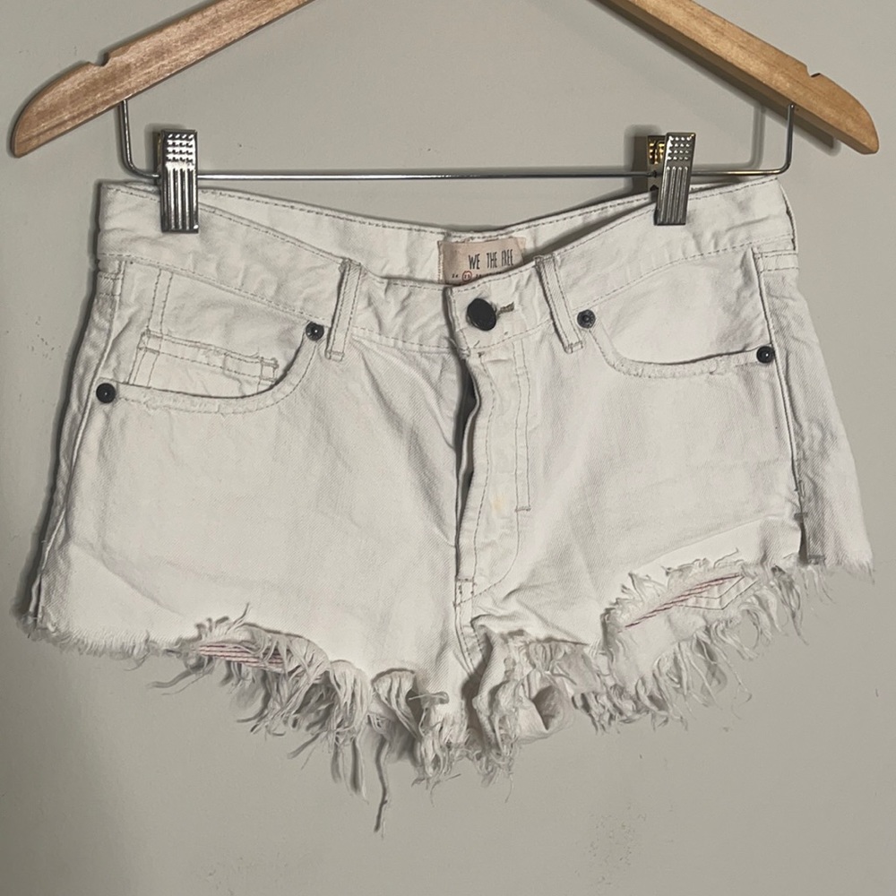 Free People Raw Hem Denim Shorts